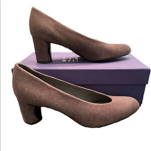 Stuart Weitzman vintage fungi goose bump leather heels size 7B
